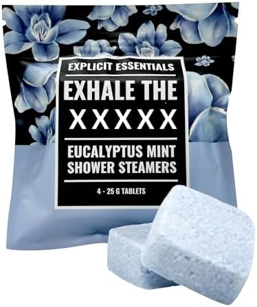 Explicit Essentials Exhale The BS Eucalyptus Mint Shower Steamers | Aromatherapy Eucalyptus and Mint Shower Steamers | Spa Shower Gift for Stress Relief, Relaxation & Self-Care by ExplicitEssentials