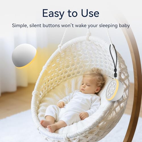Portable Sound Machine Night Light Baby White Noise Machine Battery Sleep Machine 12 Night Lights 30 Sleeping Sounds for Baby Kids Adults Dogs 4 Timer Memory Function for Home Travel Office - Image 6
