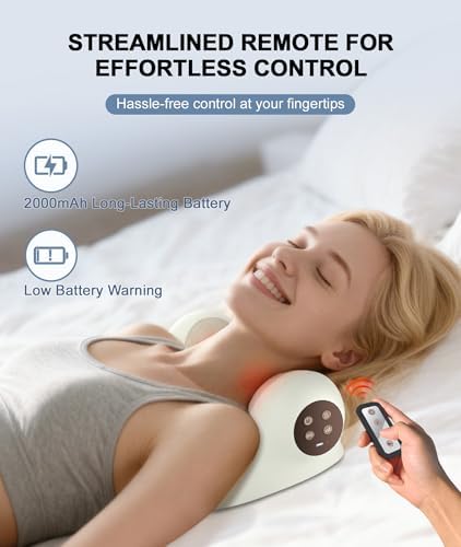 Neck Massager with Heat, Red Light & Vibration Adjustable, Heated Neck Stretcher with 3 Modes, Rechargeable Cervical Traction Device for Pain Relief & Muscle Relaxation, Gift for Women Men - Image 5