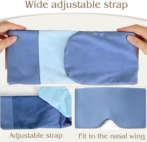 Weighted Sleep Mask for Side Sleepers, 100% Blackout Eye Mask for Sleeping with Adjustable Strap, Dual-Sided Cooling Silk & Warm Cotton Blindfold, Zero Pressure Eye Cover for Travel, Nap & Yoga - Image 6