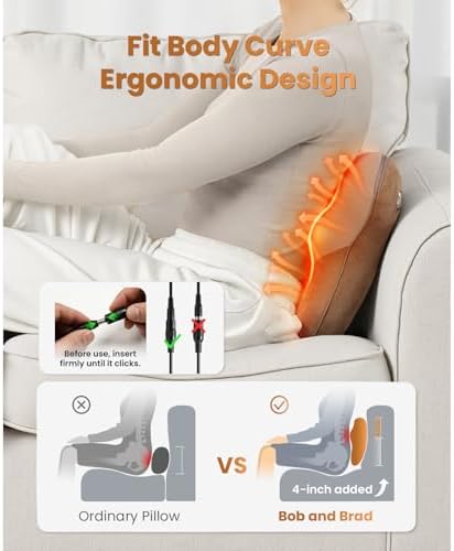 BOB AND BRAD Back Massager with Heat FSA Eligible, EZBack Corded Back Massager for Pain Relief Deep Tissue, Shiatsu Back Shoulder and Neck Massage Pillow, Soothing Full-Body Relief for Women Men - Image 2
