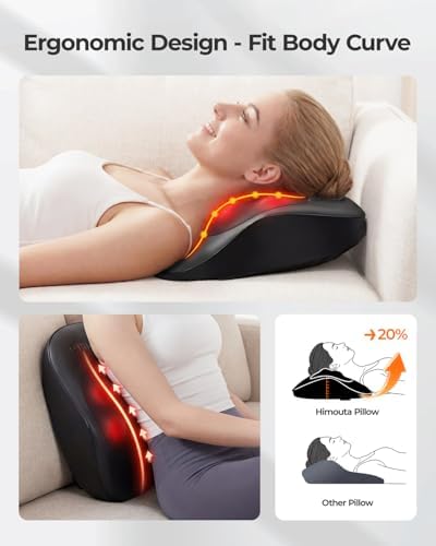 Electric Neck Massager Pillow, Ultra-Quiet Corded Neck and Shoulder Massager with Heat, Portable 3D Kneading for Shoulder, Leg & Calf Muscle Pain Relief, Relaxing Gift for Men & Women - Image 2