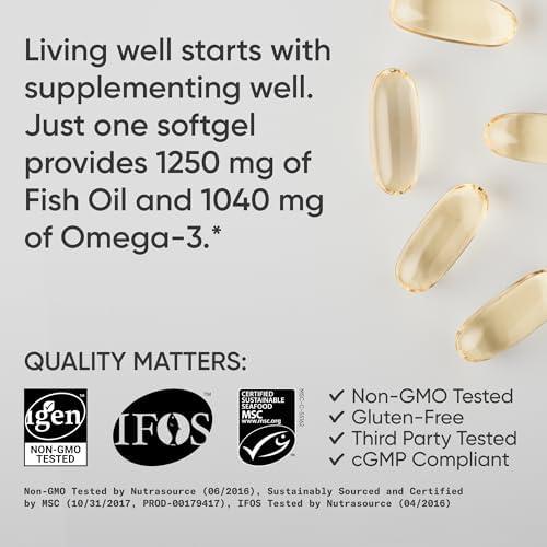 Sports Research® Omega-3 Fish Oil 1250mg from Wild Alaska Pollock, 90 Count - Image 4
