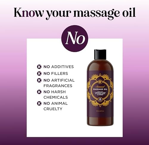 Aromatherapy Sensual Massage Oil for Couples - Relaxing Lavender Massaging Oil for Massage Therapy with Vitamin E Jojoba & Sweet Almond - Naturally Scented Vegan Non GMO & Gluten Free (16 Fl Oz) - Image 6