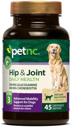 PetNC Level-3 Hip & Joint Chewables for Adult Dogs, Liver, 45 Count by VisitthePetnc