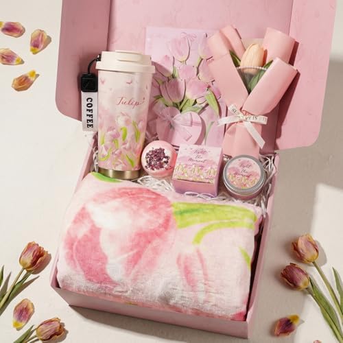 Mothers Day Gifts for Women Tulip Self Care Spa Gift Basket Birthday Gifts by MUGIQUE