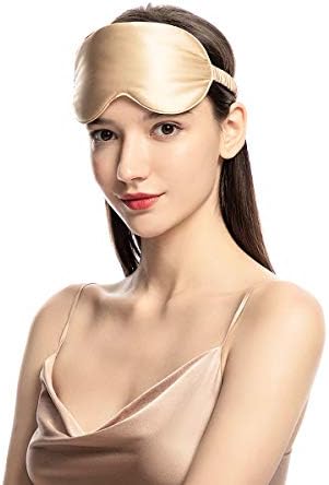 Mulberry Natural Silk Sleep Mask for Women & Men with Elastic Strap, Super Soft Sleeping Eye Mask, Size M, (Champagne) - Image 4