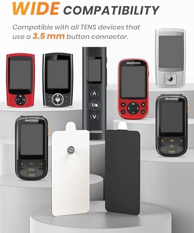 AVCOO Large Snap TENS Unit Pads 10 Pcs, Latex-Free, 50 Times of Use - Image 2