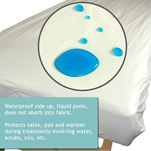 Body Linen 10 Pack Protective Massage Table Cover - Reusable Massage Table Barrier with Wipe Clean Surface. Waterproof PUL Material, Machine Washable. - White - Image 5
