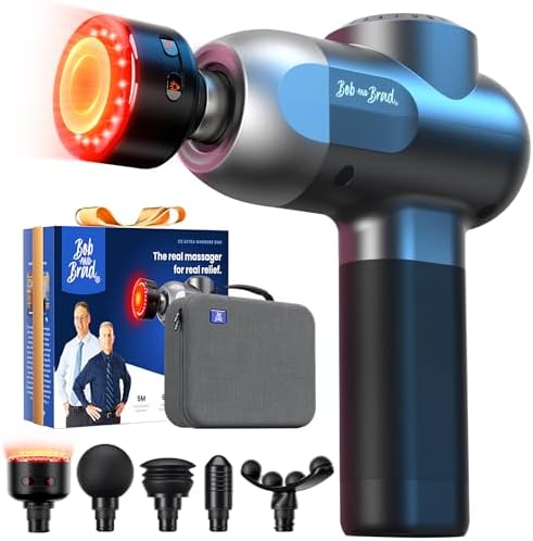 BOB AND BRAD C2 Ultra Massage Gun with Heat, Red LED & Infrared, FSA Eligible Deep Tissue Percussion Massager for Pain Relief, Electric Muscle Recovery for Athletes, HSA Approved by BOBANDBRAD