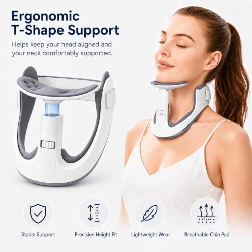 Neck Brace Posture Corrector, Memory Foam Cervical Collar for Pain Relief & Neck Hump, Adjustable Neck Support for Office, Travel & Daily Use - Soft Breathable, Men Women - Image 2