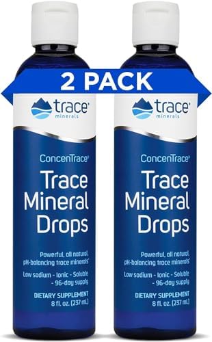 Trace Minerals ConcenTrace Trace Mineral Drops | Supports Energy, Digestion, Bone Health & Hydration, 70+ Ionic Trace Minerals w/ Magnesium, Chloride & Potassium | Keto, Vegan & Non-GMO | 192 Serving by TRACEMINERALS