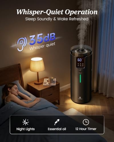 Lacidoll 16L Cool Mist Humidifiers for Large Room Whole House 1500 sq.ft - Image 5