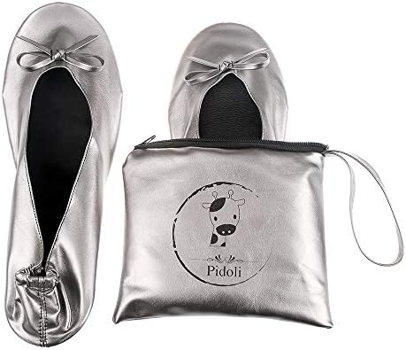 Ballet Flats Shoes -Women's Foldable Portable Travel Roll Up Shoes with Pouch by pidoli
