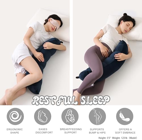 Peallow(Pat. Pend) – Long Round Body Pillow for Adults, Bolster Pillow for Sleeping, Soft and Supportive Pillow for Sleeping & Lumbar Support (Teal Blue, 29.5") - Image 5