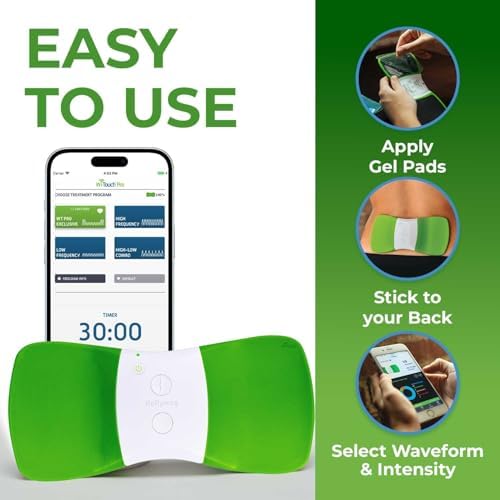 Hollywog WiTouch Pro Bluetooth TENS Unit – Wireless Lower Back Pain Relief Device | Wearable & Discreet | 15 Intensity Levels + App Control | Includes 3 Pairs Gel Pads - Image 5