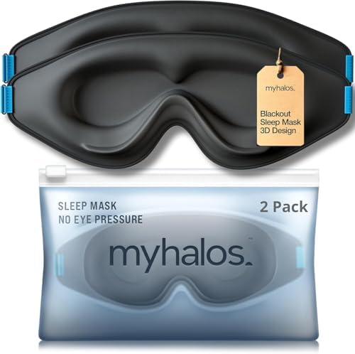 MyHalos® Sleep Mask for Men and Women, 3D Blackout Eye Masks for Sleep by myhalos