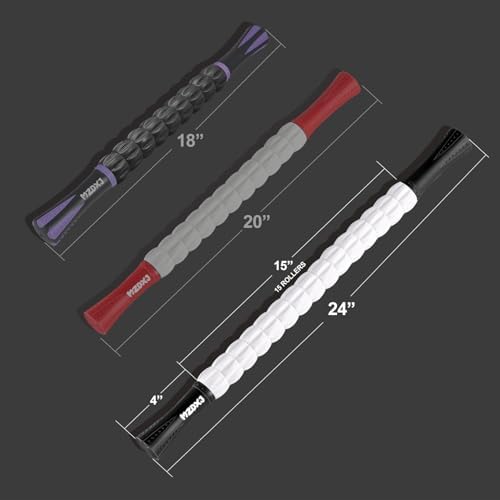Muscle Roller Massage Roller Stick- Deep Tissue Fascia Blaster for Myofascial Pain Relief, Lymphatic Drainage & Body Sculpting, Handheld Physical Therapy & Recovery Tool (Black & White) - Image 2