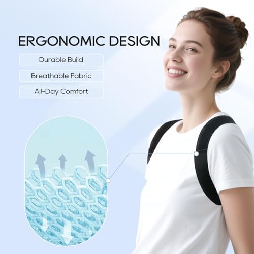Posture Corrector for Women and Men, Adjustable Upper & Mid Back Brace for Neck, Shoulder & Back Support, Breathable Back Straightener for Pain Relief and Better Posture - Image 5
