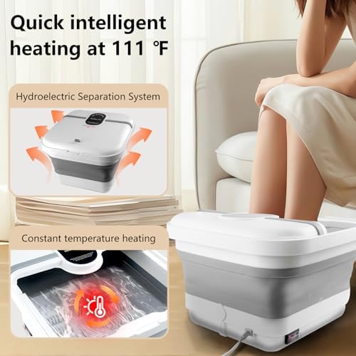 Collapasible Foot Spa Bath Massager with Heat, Pedicure Foot Spa with Bubbles/Timer/Temperature Control, Feet Soak Tub for Home, Office, Relaxation and Stress Relief, Gift for Men and Women - Image 5