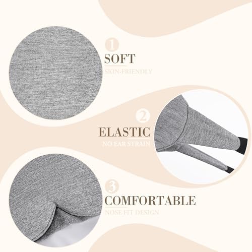 FRESHME Cotton Sleep Eye Mask - Travel Eye Mask for Sleeping Airplane Blackout Eye Covers for Long Flight Essentials Accessories, Comfortable Sleep Night Masks for Men Women Side Sleeper - Image 7