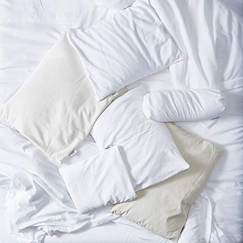 Bucky Millet Filled, Bed Pillow and Pillow Cover, Bolster Pillow (15x5.5"), White - Image 4