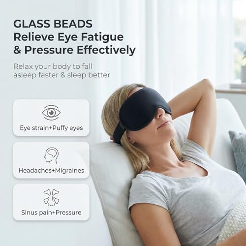 Weighted Eye Mask for Sleeping 2 Pack: Gentle Pressure Blackout Sleep Mask with 3D Contoured Cups, Zero Eye Pressure Sleep Mask for Lash Extensions, Memory Foam Travel Mask, Black Purple - Image 3