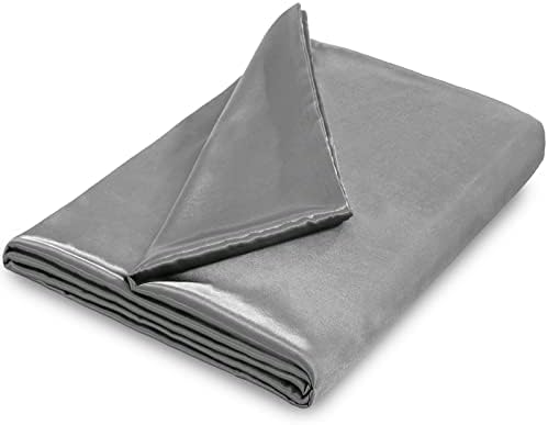 NSGZ Satin Duvet Cover for Weighted Blanket, 60x80, 8 Ties, Grey by NSGZ
