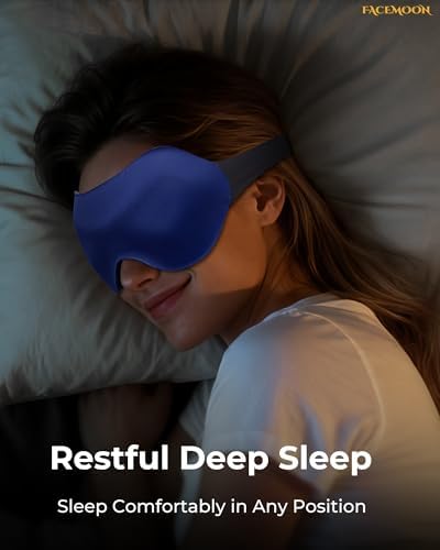 Airplane Travel Essentials Blackout: 3D Contoured Eye Masks for Sleep -Zero Pressure Sleep Mask for Women Men Lash Extensions Friendly - Perfect for Night Shift Nurse College Dorm Road Trip(Blue) - Image 5