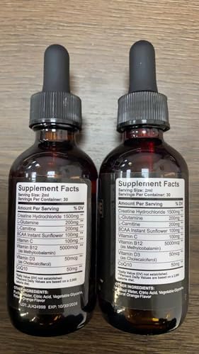 2 Pack Creatine HCL Liquid Drops for Men & Women, 1500mg Liquid Creatine Hydrochloride, High Absorption, 2 Fl Oz, Sugar-Free Orange Flavor - Image 4