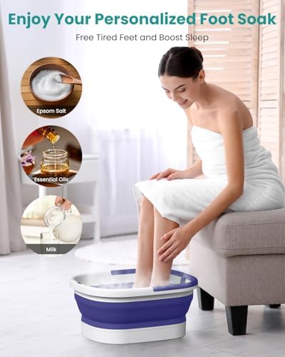 Nekteck Foot Soaking Tub Collapsible Bucket for Foot Bath Soak Tub, Purple - Image 2