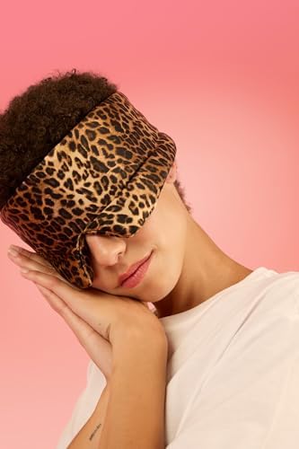 Glow People Silk Sleep Mask – 100% Mulberry Silk Eye Mask for Sleeping, Total Blackout, Cloud-Soft and Adjustable for Beauty Sleep and Travel - Leopard - Image 6