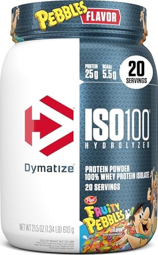 Dymatize ISO100 Protein Powder, 100% Whey Isolate, Fruity Pebbles by DymatizeNutrition