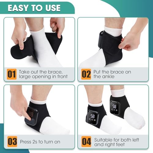 Foot Massager for Neuropathy, Rechargeable Ankle Heating Pad with Massage for Circulation, Foot and Ankle Massager for Pain Relief, Suitable for Reduce Fatigue and Plantar Fasciitis, Travel & Home Use - Image 5