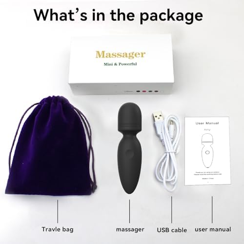 Fuwyiy Mini Massager Tools,Small Waterproof Cordless Handheld Massager with 10 Vibration Modes, Personal Handheld Massager for Back（Black） - Image 6