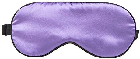 100% Mulberry Silk Sleep Mask Blackout, Cute Natural Sleeping Mask with Adjustable Elastic Strap, Satin Eye Cover for Men Women Adults (Purple) - Image 2