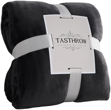 TASTHROW Black Throw Blanket 60x80 Inches by TASTHROW