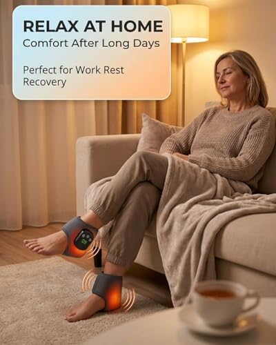 Foot Massager with 5 Heat Levels, Electric Heated Triple Vibration Feet & Ankle Massager for Pain Relief, Portable Heating Foot Massage for Mom & Dad, Valentine’s Day Gift 2026(Grey) - Image 3