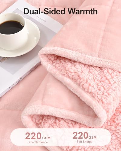 Ultra Soft Sherpa Weighted Blanket for Adults, 48"x72" 15lbs Heavy Blankets - Image 3