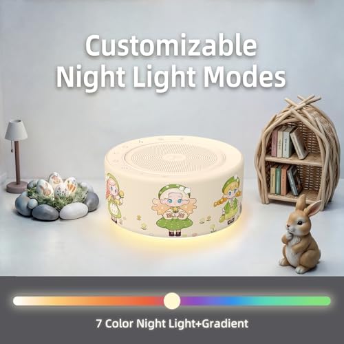 Kipcush White Noise Machine for Baby & Adults, Sleep Sound Machine with 30 Soothing Sounds, 8-Color Night Light, Memory Function, White Noise for Sleeping, Nursery, Office, Travel, Relaxation - Image 5