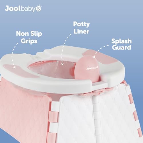Jool Baby Portable Potty Training Chair with Travel Bag and 30 Liners, Foldable, Indoor/Outdoor Use, Camping (Pink) - Image 4