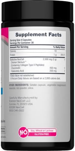 NeoCell Joint Complex Supplement | 120 Capsules | Plus Hyaluronic Acid - Image 2