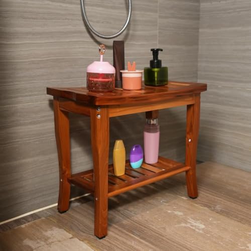 VaeFae Teak Shower Bench, Large Bench - Image 2