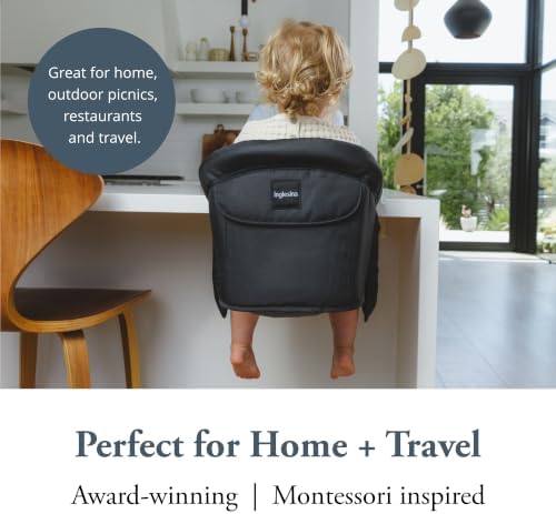 Inglesina Fast Table Chair, Black - Portable Baby High Chair - for Babies & Toddlers up to 37 lbs - Collapsible Design - Fits Tables 0.8'' to 3.5'' Thick - Compact & Easy to Use - Travel Bag Included - Image 6