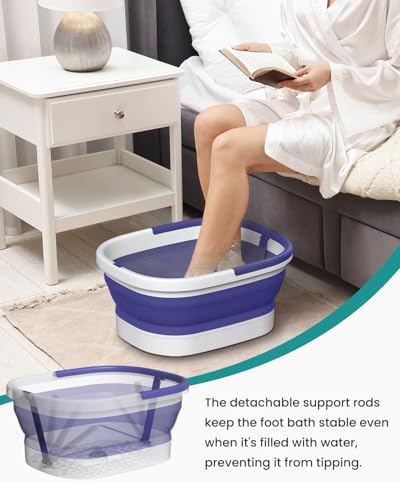 Nekteck Foot Soaking Tub Collapsible Bucket for Foot Bath Soak Tub, Purple - Image 4