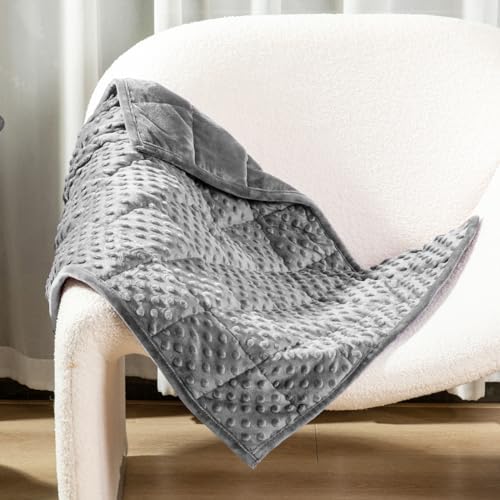 Alomidds Weighted Blanket 7lbs for Adults, Cozy Luxury Breathable Weighted Lap Blanket, Small Weighted Blanket for Travel, Relaxation, Sleeping, Grey, 29" x 24" by Alomidds