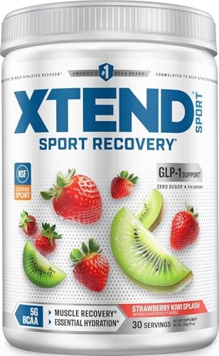 Xtend Sport BCAA Powder for Recovery, Strawberry Kiwi Splash, 30 Serv by Xtend