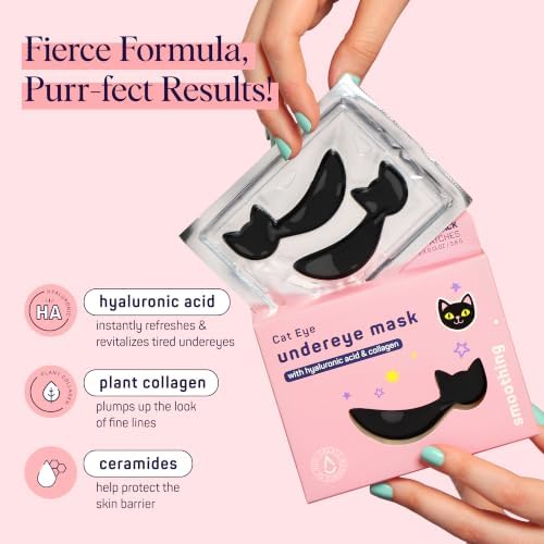 SpaLife Cat Smoothing Korean Eye Patches | Halloween Gifts For Girlfriend | Eye Patches for Puffy Eyes and Dark Circles | Gothic Cat Gifts & Adult Boo Basket Stuffers for Women | Pack of 6 Pairs - Image 4