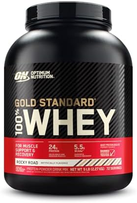 Optimum Nutrition Gold Standard Whey Protein Powder, Rocky Road, 5 LB by OPTIMUMNUTRITION