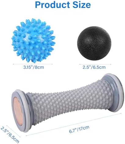 WOVTE Massage Lacrosse Ball for Sore Muscles, Shoulders, Neck, Back, Foot, Body, Deep Tissue, Trigger Point, Muscle Knots, Yoga and Myofascial Release (Blue) (Gray Blue Black) - Image 7